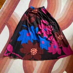 Full A-Line Floral Cotton Skirt Anthropologie